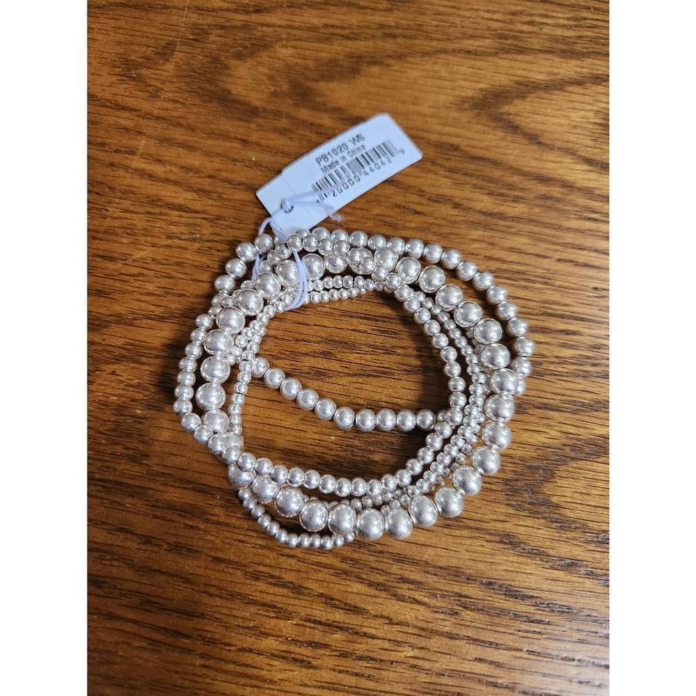 Tell Your Tale Silver Multi Strand Bead Bracelet